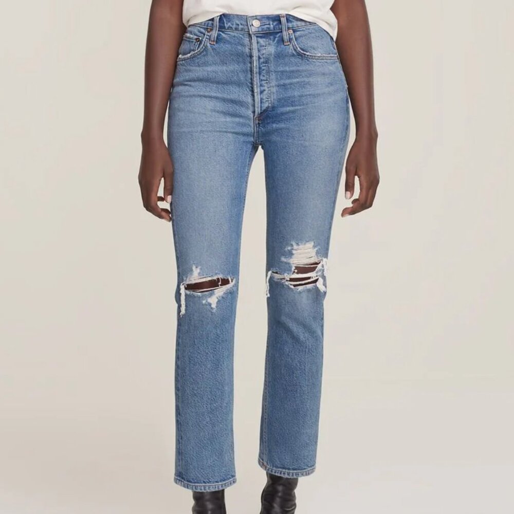 Agolde High-Rise Straight Leg Jeans